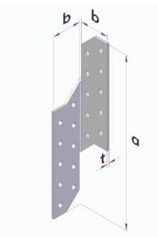 Gegnių sujungimas 170x32x2mm, kairės pusės